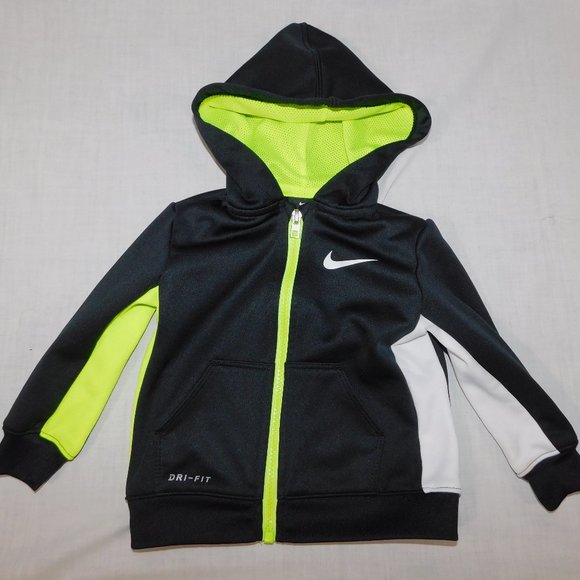 Nike Black White Yellow Hooded Full Zip Track Jacket 18 months - Picture 1 of 7